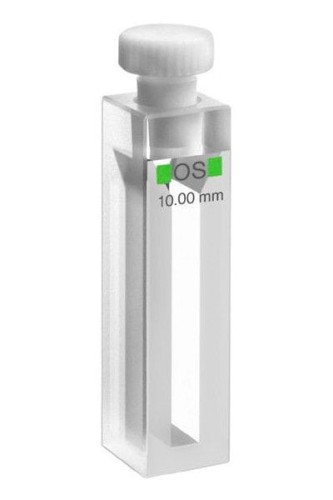 Semi-mikro kuweta kwarcowa z korkiem o drodze optycznej 10 mm.