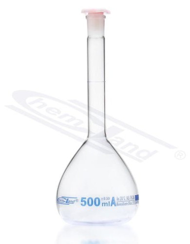 kolba miarowa CHEMLAND NEW LINE z certyfikat kl A 0250ml sk. Niebieska WS 14/23