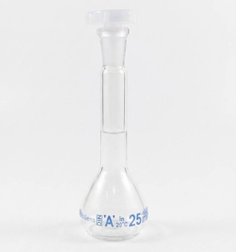 Kolba miarowa klasa A z korkiem PP, 25ml szlif 10/19 BIOSENS