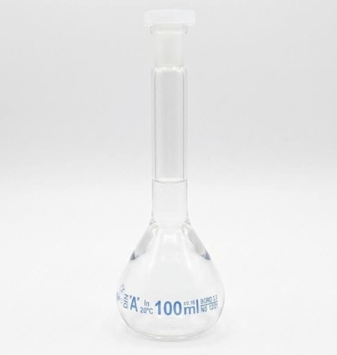 Kolba miarowa klasa A z korkiem PP, 100ml szlif 12/21 BIOSENS