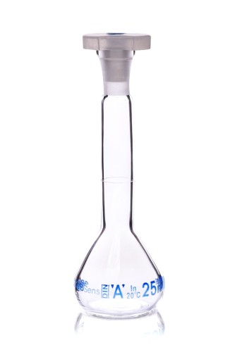 Kolba miarowa klasa A z korkiem PP, 25ml szlif 10/19 BIOSENS
