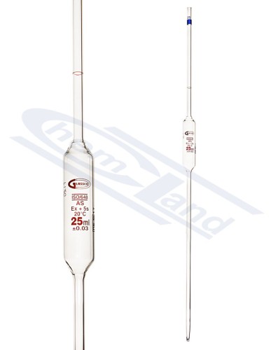 pipeta jednomiarowa kl AS certyfikat 01ml GLASSCO, skala brązowa