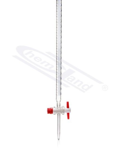 biureta prosta kran PTFE skala niebieska kl B 025ml CHEMLAND NEW LINE