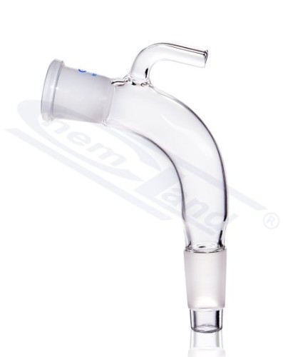 Nasadka łukowa z tubusem próżniowym, zgięta, 2 × NS 29/32 — GLASSCO