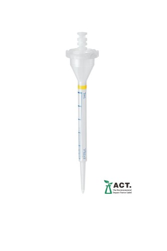Końcówki dozujące Combitips® advanced, PCR clean, 1,0 mL, żółty, końcówki bezbarwne, 100 szt. (4 torebki zamykane × 25 szt.)