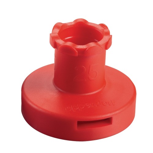 Końcówki dozujące Eppendorf Adapter advanced, Biopur®, 25 mL, czerwony, 7 szt, pakowane pojedynczo w blistry, 25 mL, można autoklawować