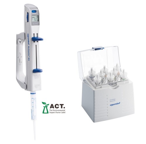 Dozownik krokowy Eppendorf Multipette® zestaw startowy M4, 1 µL – 10 mL, Combitips® advanced (po 1 końcówce każdego rodzaju) i Pipette Holder 2