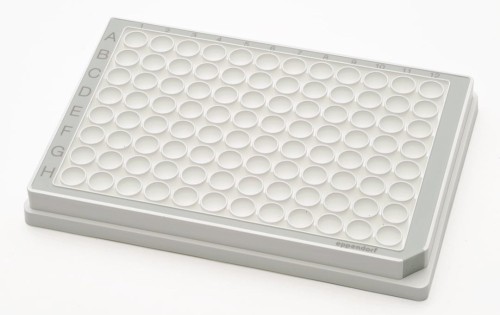 Mikropłytka Eppendorf Microplate 96/F, dołki białe, PCR clean, szary, 80 płytek (5 torebek × 16 płytek)