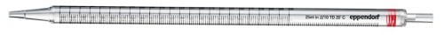 Pipety serologiczne Eppendorf Serological Pipets, sterylne, wolne od wykrywalnych ilości pirogenów, RNaz i Dnaz oraz DNA ludzkiego i bakteryjnego. Niecytotoksyczne, 25 mL, czerwony, 200 szt. (4 × 50 szt.), pakowane pojedynczo w blistry, sterylne