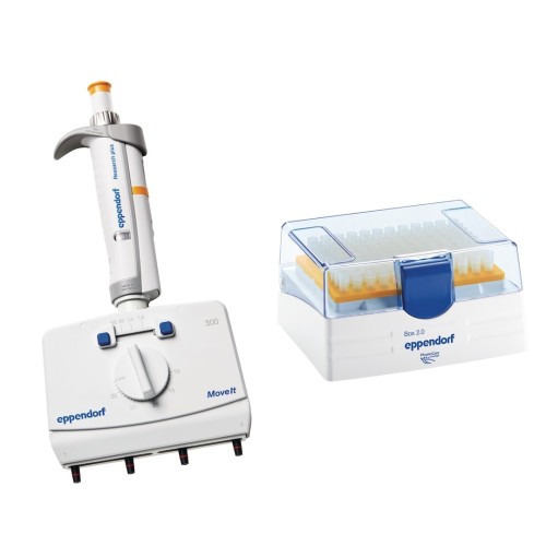 Pipeta wielokanałowa Eppendorf Research® plus Move It®, 4-kanałowa, rozstaw 9-33 mm, 30 – 300 µL, pomarańczowy