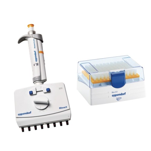 Pipeta wielokanałowa Eppendorf Research® plus Move It®, 8-kanałowa, rozstaw 9-14 mm, 30 – 300 µL, pomarańczowy