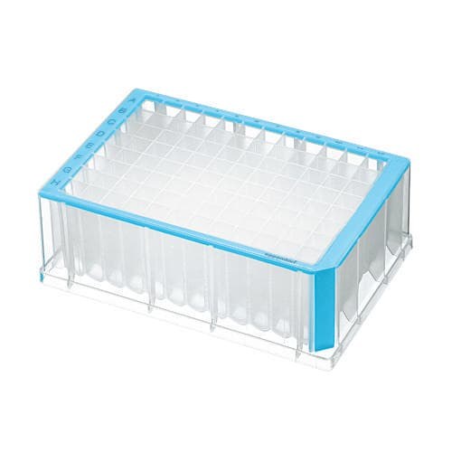 Płytka Eppendorf Deepwell Plate 96/2000 µL, dołki przezroczyste, 2 000 µL, PCR clean, niebieski, 20 płytek (5 torebek × 4 płytki)