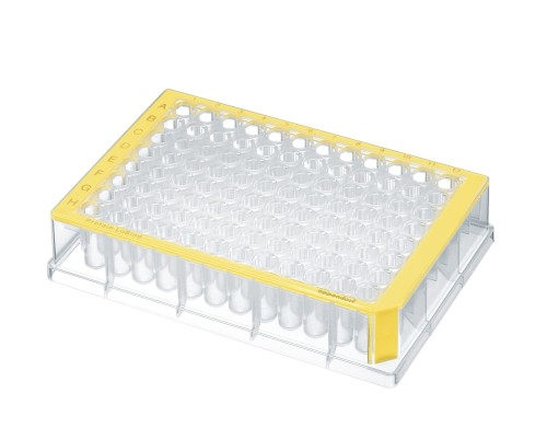 Płytka Eppendorf Deepwell Plate 96/500 µL, Protein LoBind®, dołki bezbarwne, PCR clean, żółty, 40 płytek (5 torebek × 8 płytek)
