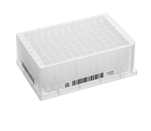 Płytka Eppendorf Deepwell Plate 96/2000 µL, dołki przezroczyste, 2 000 µL, 2D SafeCode, PCR clean, biały, 20 płytek (5 torebek × 4 płytki)