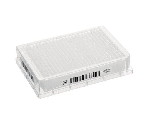 Płytka Eppendorf Deepwell Plate 384/200 µL, dołki przezroczyste, 2D SafeCode, PCR clean, biały, 40 płytek (5 torebek × 8 płytek)