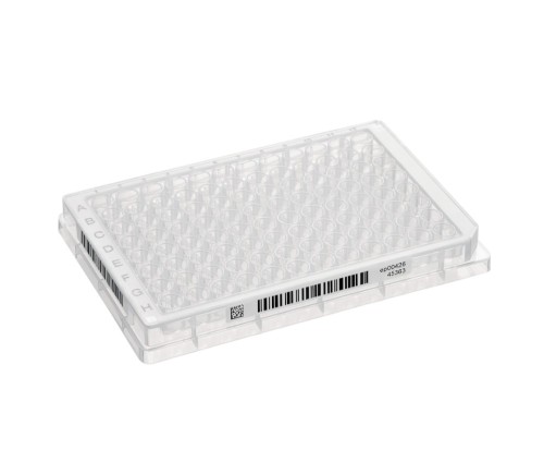 Płytka Eppendorf Microplate 96/V, dołki przezroczyste, 350 µL, 2D SafeCode, kształt dołka RecoverMax®, PCR clean, biały, 80 płytek (5 torebek × 16 płytek)