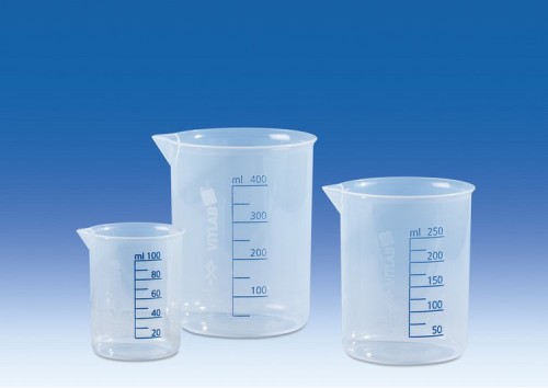 Zlewka PP 100 ml, skala niebieska, Vitlab