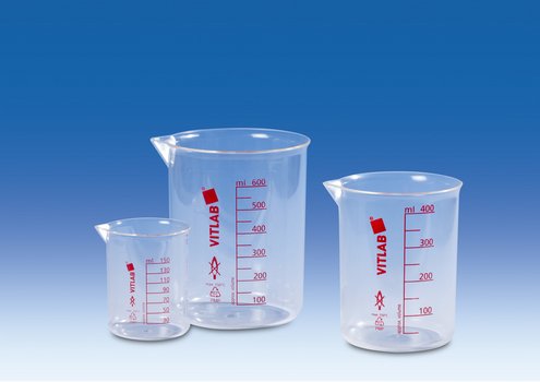 Zlewka PMP 250 ml, skala czerwona, Vitlab