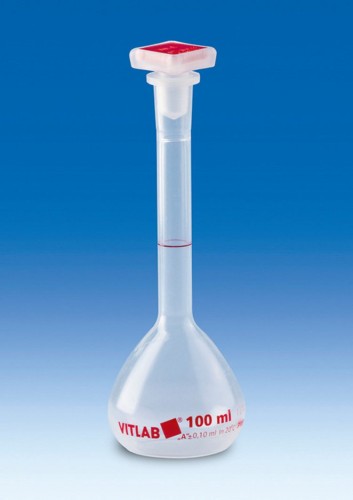 Kolba miarowa PMP 100 ml, klasa A, skala czerwona, NS 14/23, Vitlab