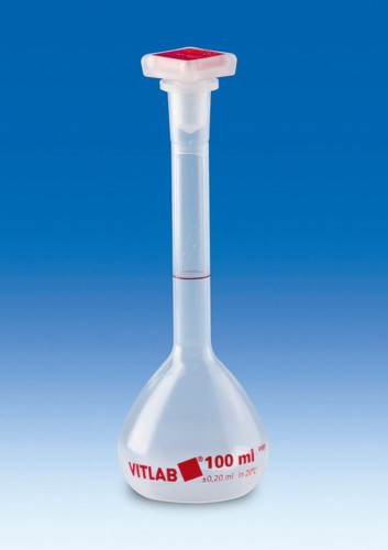 Kolba miarowa PMP 500 ml, klasa B, skala czerwona, NS 19/26, Vitlab
