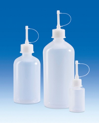 Kroplomierz PE-LD 1000 ml z nasadką GL 28, czerwona zatyczka, Vitlab