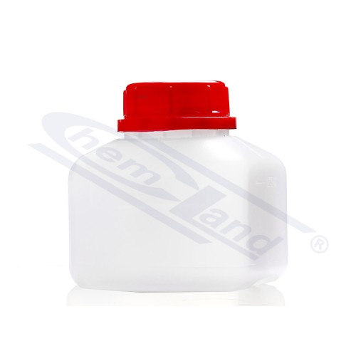 Butelka czworokątna HDPE 250 ml, GL 45, nakrętka samoplombująca, transparentna, Chemland