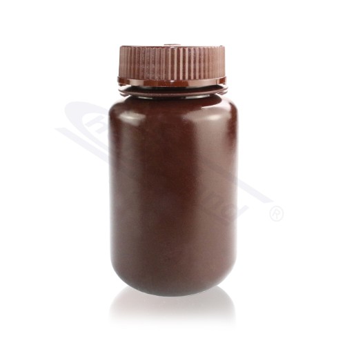 Butelka HDPE 125 ml, szeroka szyjka, brązowa, Chemland