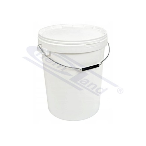 Wiadro PP 25 l z pokrywką, okrągłe, białe, atest PZH, Chemland