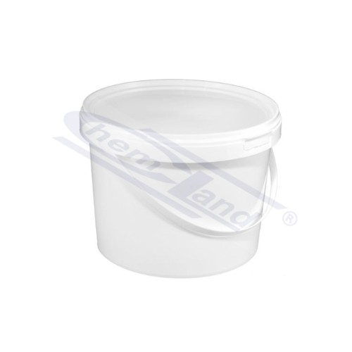 Wiadro PP 3 l z pokrywką, okrągłe, białe, atest PZH, Chemland