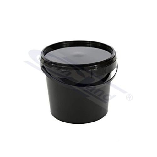 Wiadro PP 1 l z pokrywką, okrągłe, czarne, atest PZH, Chemland