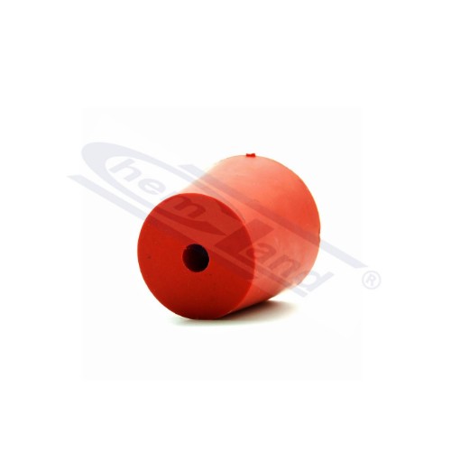 Korek gumowy czerwony z otworem 27 × 21 mm, wys. 30 mm, D&N