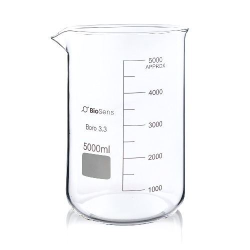 Zlewka niska BIOSENS 10 000ml, z wylewem i podziałką, borokrzem