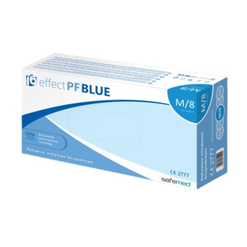 Rękawice nitrylowe niebieskie bezpudrowe 100 szt. SafeMed Effect Blue 
